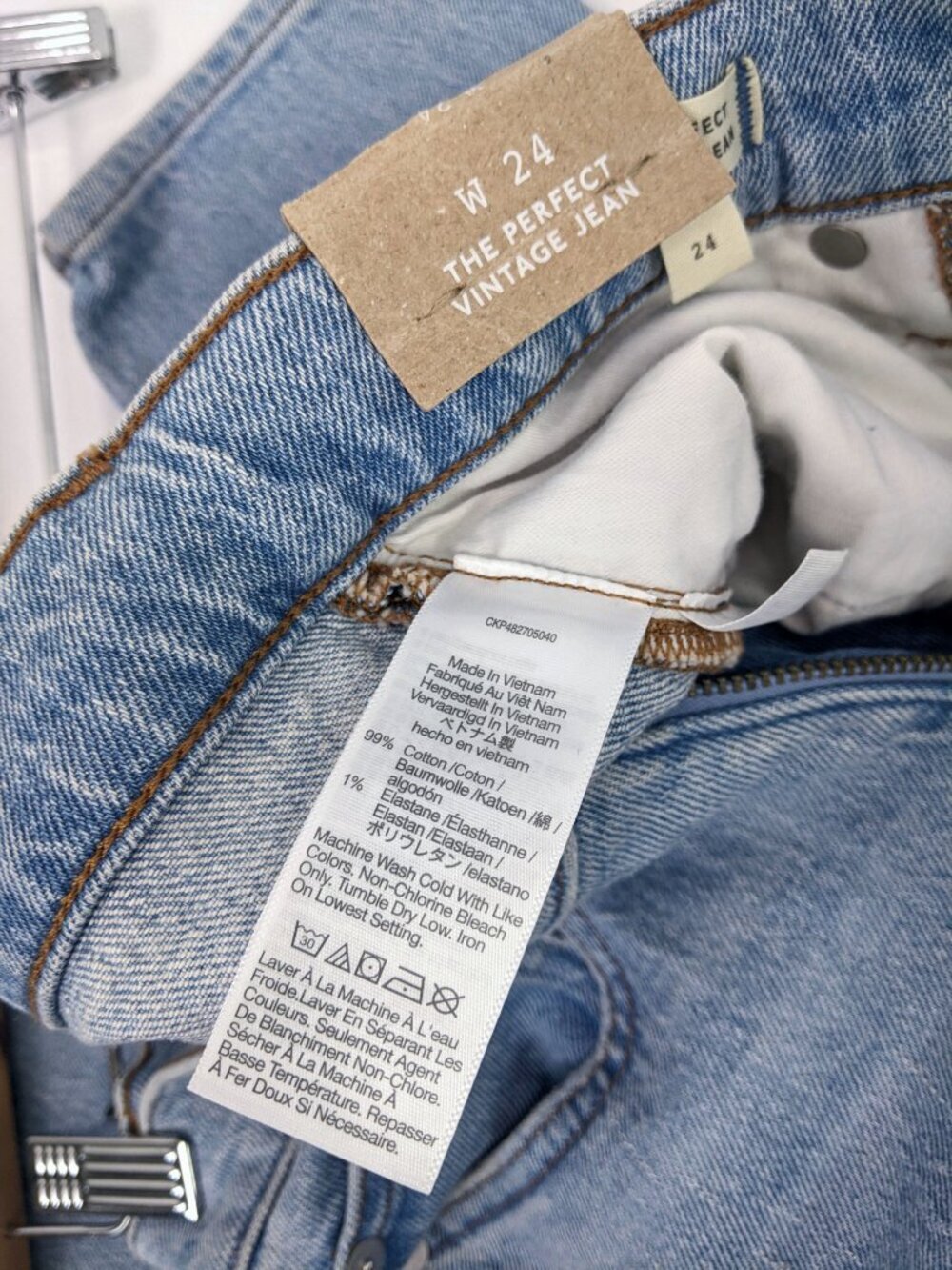 Madewell Womens The Perfect Vintage Jean High Rise Distressed Jeans Size 24 - Picture 8 of 8